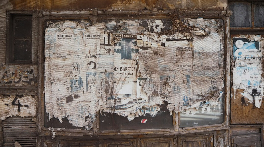 historical posters on wall